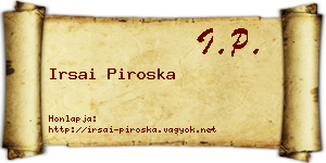 Irsai Piroska névjegykártya