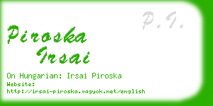 piroska irsai business card